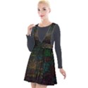 Mathematical-colorful-formulas-drawn-by-hand-black-chalkboard Plunge Pinafore Velour Dress View1