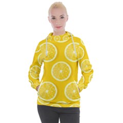 Lemon-fruits-slice-seamless-pattern Women s Hooded Pullover by Salman4z