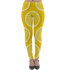 Lemon-fruits-slice-seamless-pattern Lightweight Velour Leggings by Salman4z