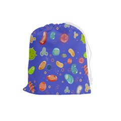 Virus-seamless-pattern Drawstring Pouch (large) by Salman4z