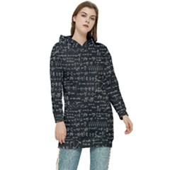 Math-equations-formulas-pattern Women s Long Oversized Pullover Hoodie by Salman4z