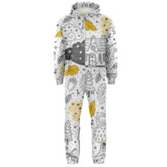 Doodle-seamless-pattern-with-autumn-elements Hooded Jumpsuit (men) by Salman4z