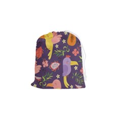 Exotic-seamless-pattern-with-parrots-fruits Drawstring Pouch (small) by Salman4z