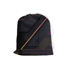 Gradient-geometric-shapes-dark-background Drawstring Pouch (large) by Salman4z