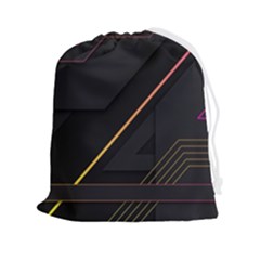 Gradient-geometric-shapes-dark-background Drawstring Pouch (2xl) by Salman4z