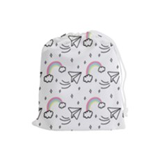 Cute-art-print-pattern Drawstring Pouch (large) by Salman4z