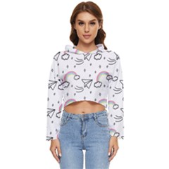 Cute-art-print-pattern Women s Lightweight Cropped Hoodie by Salman4z