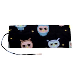 Cute-owl-doodles-with-moon-star-seamless-pattern Roll Up Canvas Pencil Holder (s) by Salman4z