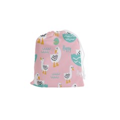 Cute-happy-duck-gift-card-design-seamless-pattern-template Drawstring Pouch (small) by Salman4z