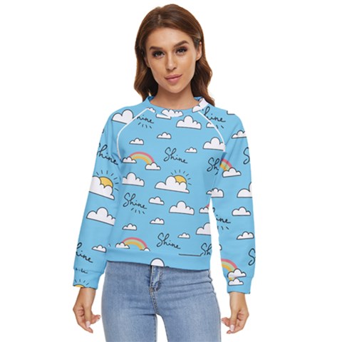 Sky-pattern Women s Long Sleeve Raglan Tee by Salman4z