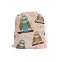 Seamless-pattern-owls-dream-cute-style-pajama-fabric Drawstring Pouch (Large) View1