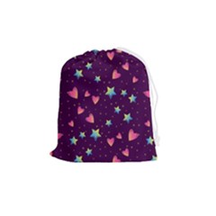Colorful-stars-hearts-seamless-vector-pattern Drawstring Pouch (medium) by Salman4z