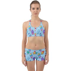 Cute-kawaii-ice-cream-seamless-pattern Back Web Gym Set by Salman4z