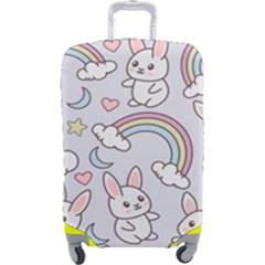 Seamless-pattern-with-cute-rabbit-character Luggage Cover (large) by Salman4z
