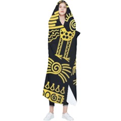 Golden-indian-traditional-signs-symbols Wearable Blanket by Salman4z