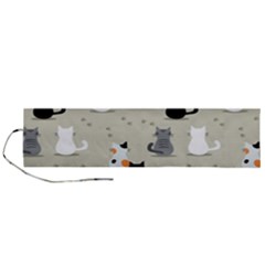 Cute-cat-seamless-pattern Roll Up Canvas Pencil Holder (l) by Salman4z