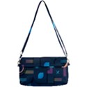 Gradient Geometric Shapes Dark Background Removable Strap Clutch Bag View2