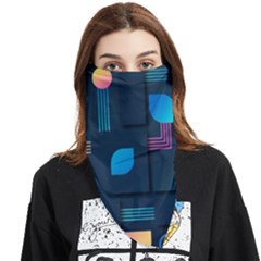 Gradient Geometric Shapes Dark Background Face Covering Bandana (triangle) by Salman4z