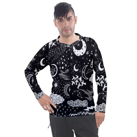 Vector-set-sketch-drawn-with-space Men s Pique Long Sleeve Tee by Salman4z