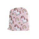 Cute-unicorn-rainbow-seamless-pattern-background Drawstring Pouch (Large) View1