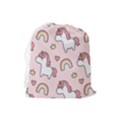 Cute-unicorn-rainbow-seamless-pattern-background Drawstring Pouch (Large) View2