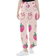 Seamless-strawberry-fruit-pattern-background Women s Pants  by Salman4z