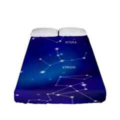 Realistic-night-sky-poster-with-constellations Fitted Sheet (full/ Double Size) by Salman4z