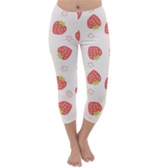 Strawberries-pattern-design Capri Winter Leggings  by Salman4z