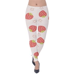 Strawberries-pattern-design Velvet Leggings by Salman4z
