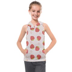 Strawberries-pattern-design Kids  Sleeveless Hoodie by Salman4z