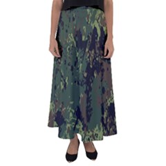 Military Background Grunge Flared Maxi Skirt by pakminggu