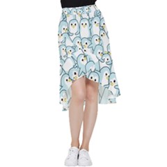 Penguins Pattern Frill Hi Low Chiffon Skirt by pakminggu