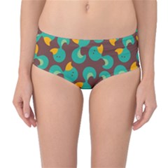 Vector Illustration Seamless Pattern With Cartoon Duck Mid-waist Bikini Bottoms by pakminggu