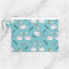 Elegant Swan Pattern Design Canvas Cosmetic Bag (medium) by pakminggu