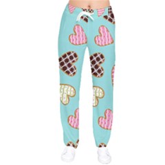 Seamless Pattern With Heart Shaped Cookies With Sugar Icing Women Velvet Drawstring Pants by pakminggu