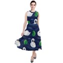 Swan Pattern Elegant Design Round Neck Boho Dress View1