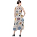 Wild Animals Seamless Pattern Round Neck Boho Dress View2