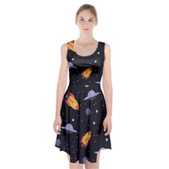 Cosmos Rockets Spaceships Ufos Racerback Midi Dress by pakminggu