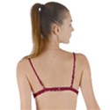 Snowflake Christmas Tree Pattern Tie Up Cut Bikini Top View2