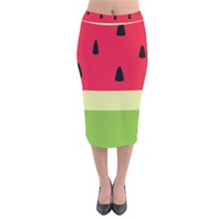 Watermelon Fruit Food Healthy Vitamins Nutrition Velvet Midi Pencil Skirt by pakminggu