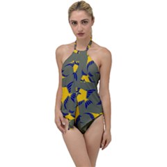 Background Pattern Texture Design Wallpaper Go With The Flow One Piece Swimsuit by pakminggu