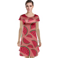 Watermelon Red Food Fruit Healthy Summer Fresh Cap Sleeve Nightdress by pakminggu