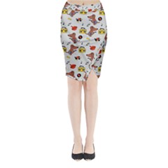Background Pattern Texture Design Dog Music Midi Wrap Pencil Skirt by pakminggu