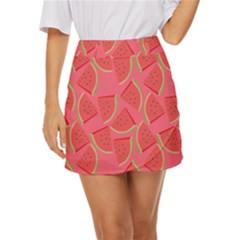 Watermelon Background Watermelon Wallpaper Mini Front Wrap Skirt by pakminggu