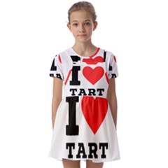 I Love Tart Kids  Short Sleeve Pinafore Style Dress by ilovewhateva