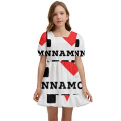 I Love Cinnamon Bun Kids  Short Sleeve Dolly Dress by ilovewhateva