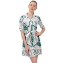 Green Insect Bee Illustration Belted Shirt Dress View1
