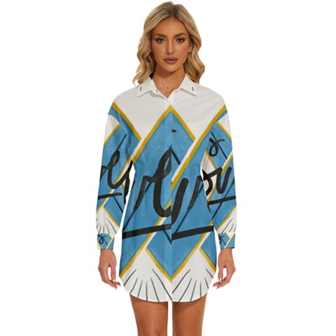 Wave Surfing Surfboard Surfing Womens Long Sleeve Shirt Dress by pakminggu
