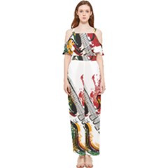 Electric Guitar Draped Sleeveless Chiffon Jumpsuit by pakminggu