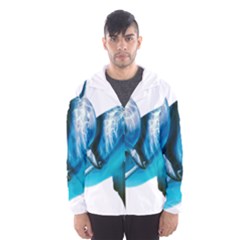 Two Dolphins Art Atlantic Dolphin Painting Animal Marine Mammal Men s Hooded Windbreaker by pakminggu